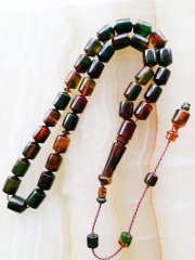 Sistemli Imamesi İşçilikli Kolleksiyonluk özel İşçilikli Atölye Yapımı Hareli Sıkma Kehribar Tesbih