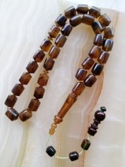 Sistemli Imamesi İşçilikli Kolleksiyonluk özel İşçilikli Atölye Yapımı Sıkma Kehribar Tesbih