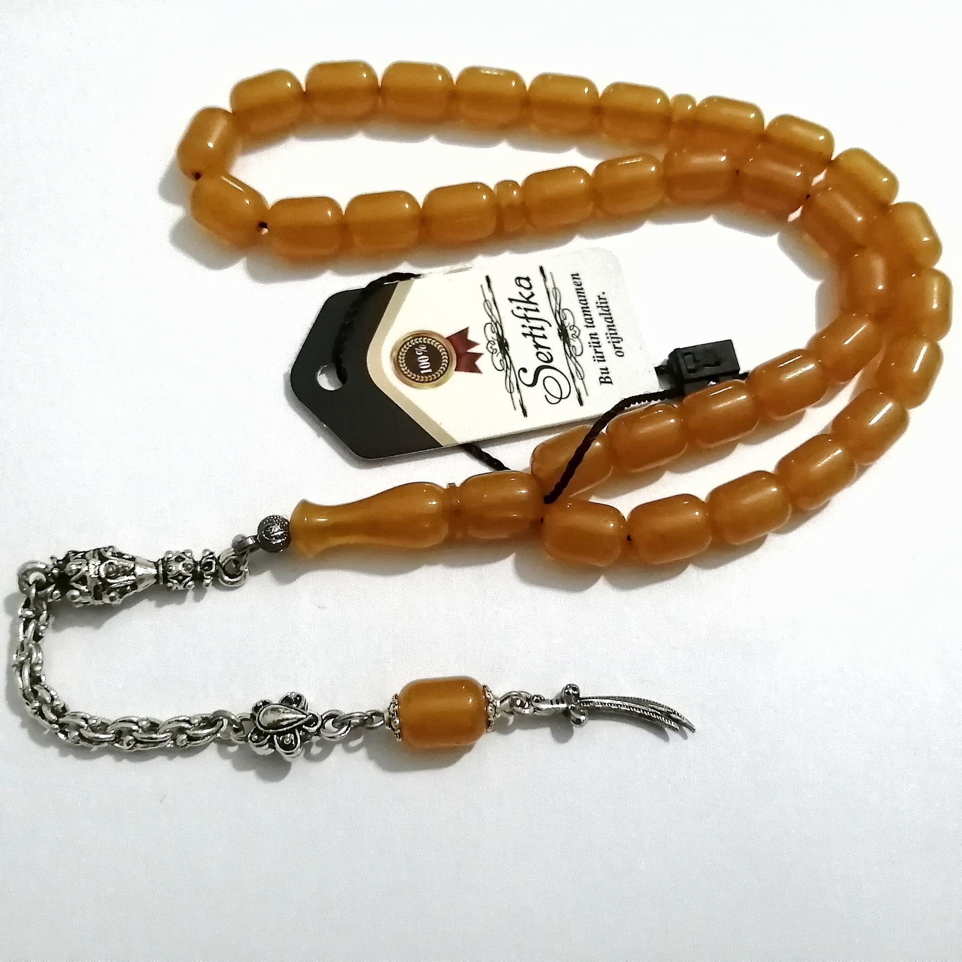 Gümüş Kaplama Alpaka Püsküllü Kapsül Kesim Katalin Tesbih