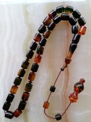 Sistemli Imamesi İşçilikli Kolleksiyonluk özel İşçilikli Atölye Yapımı Hareli Sıkma Kehribar Tesbih