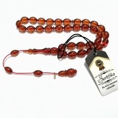 Sistem Püsküllü Alman Förmüllü Beyzi Kesim Ateş Kehribar Tesbih