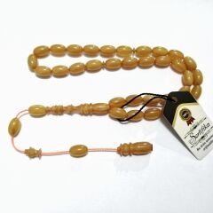 Sistem Püsküllü Beyzi Kesim Sıkma Kehribar Tesbih