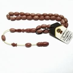 Sistem Püsküllü Beyzi Kesim Sıkma Kehribar Tesbih