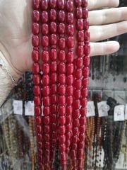 Sistem Püsküllü Kapsül Kesim Vişne Rengi Sıkma Kehribar Tesbih