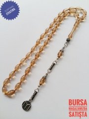 925 Ayar Gümüş Püsküllü Ateş Kehribar Tesbih