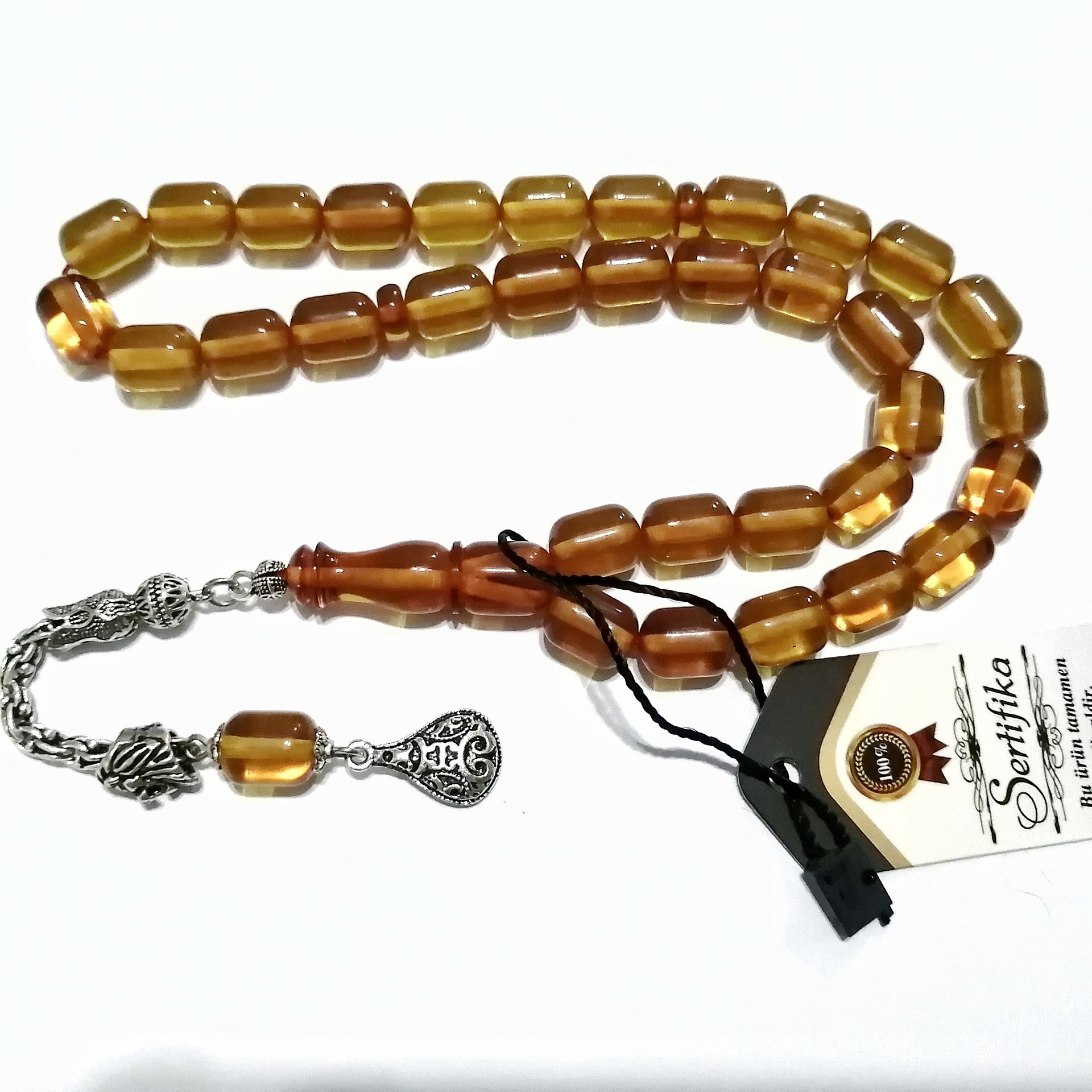 Gümüş Kaplama Alpaka Püsküllü Kapsül Kesim Katalin Tesbih