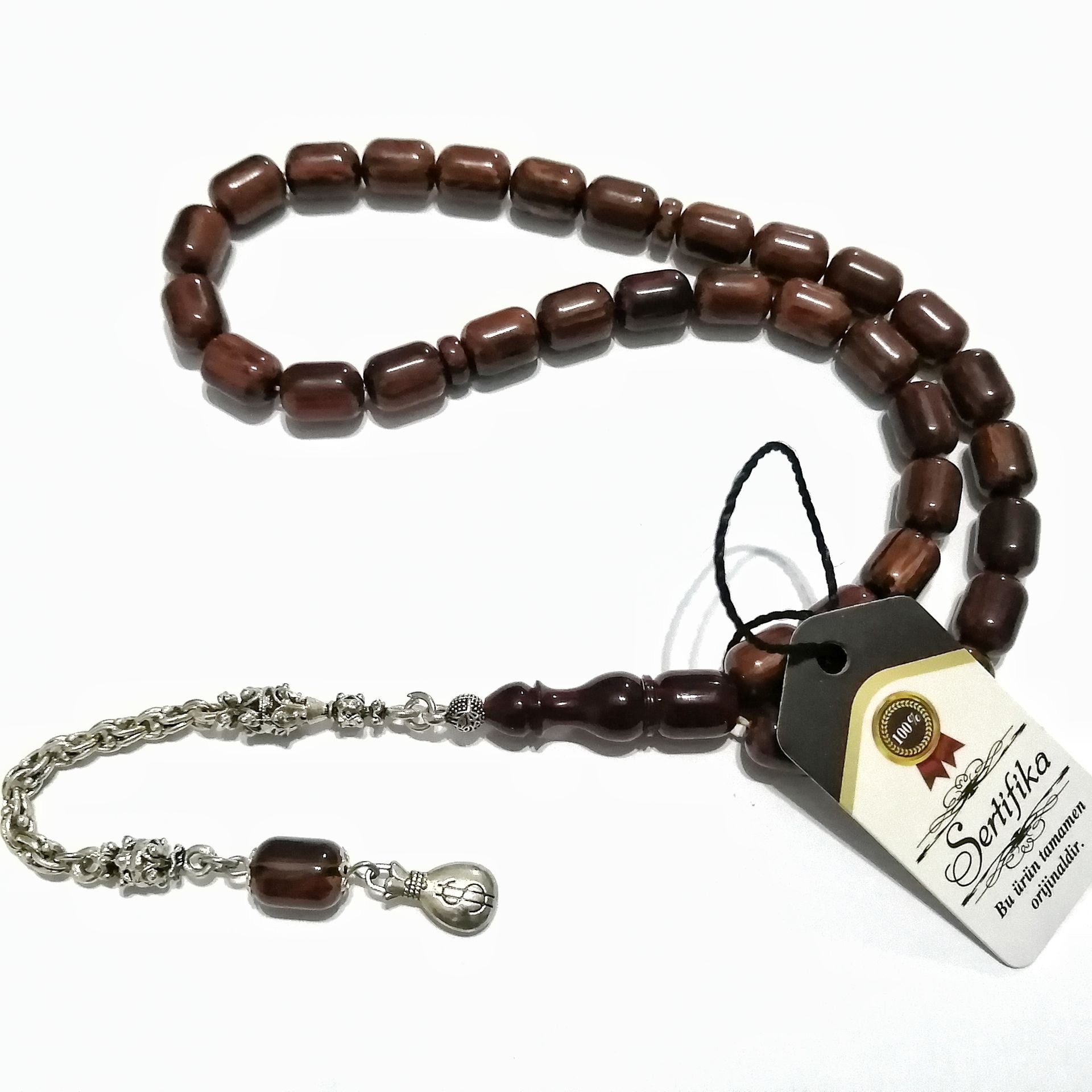 Gümüş Kaplama Alpaka Püsküllü Kapsül Kesim Katalin Tesbih