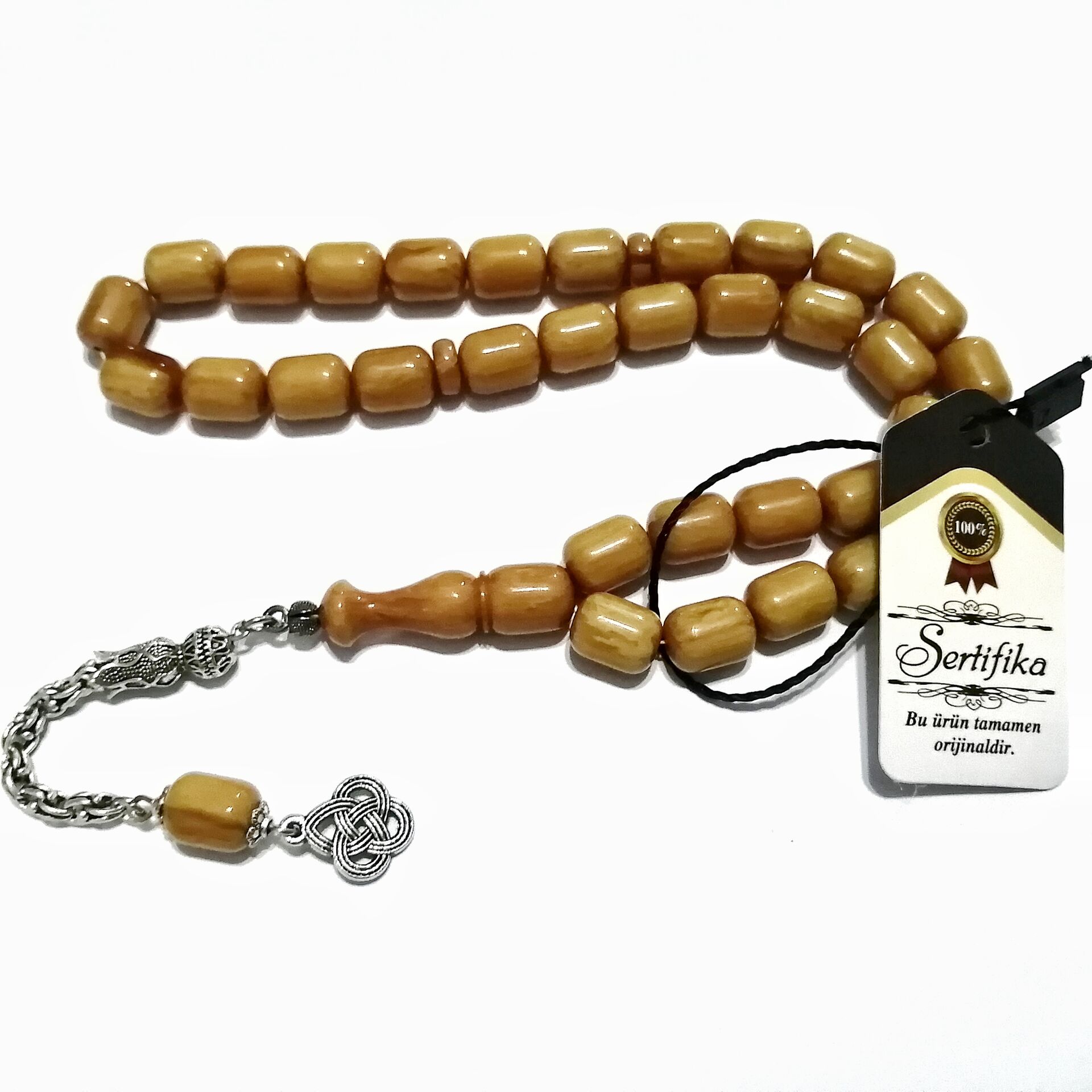 Gümüş Kaplama Alpaka Püsküllü Kapsül Kesim Katalin Tesbih