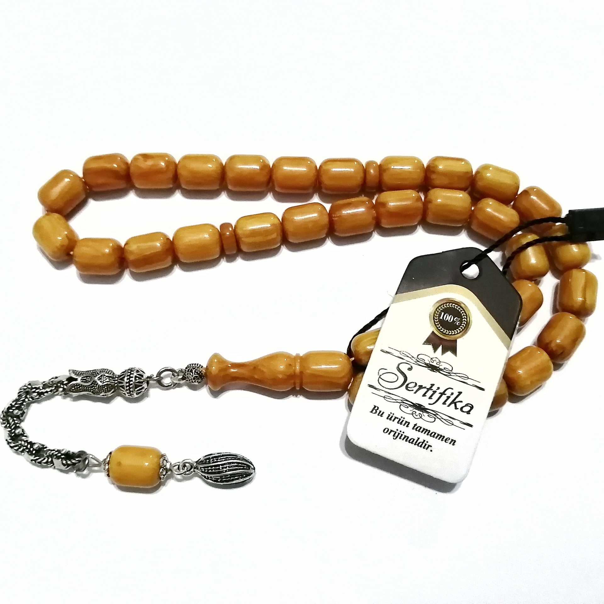 Gümüş Kaplama Alpaka Püsküllü Kapsül Kesim Katalin Tesbih