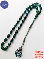 Kazaz Püsküllü Hareli Sıkma Kehribar Tesbih