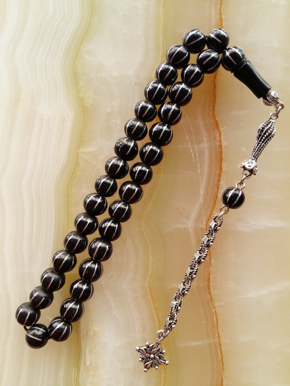 8 li Yarma Işlemeli Rus Taşı Tesbih