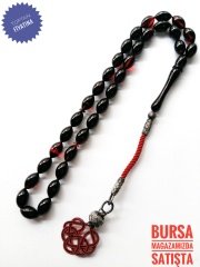 Kazaz Püsküllü Hareli Sıkma Kehribar Tesbih