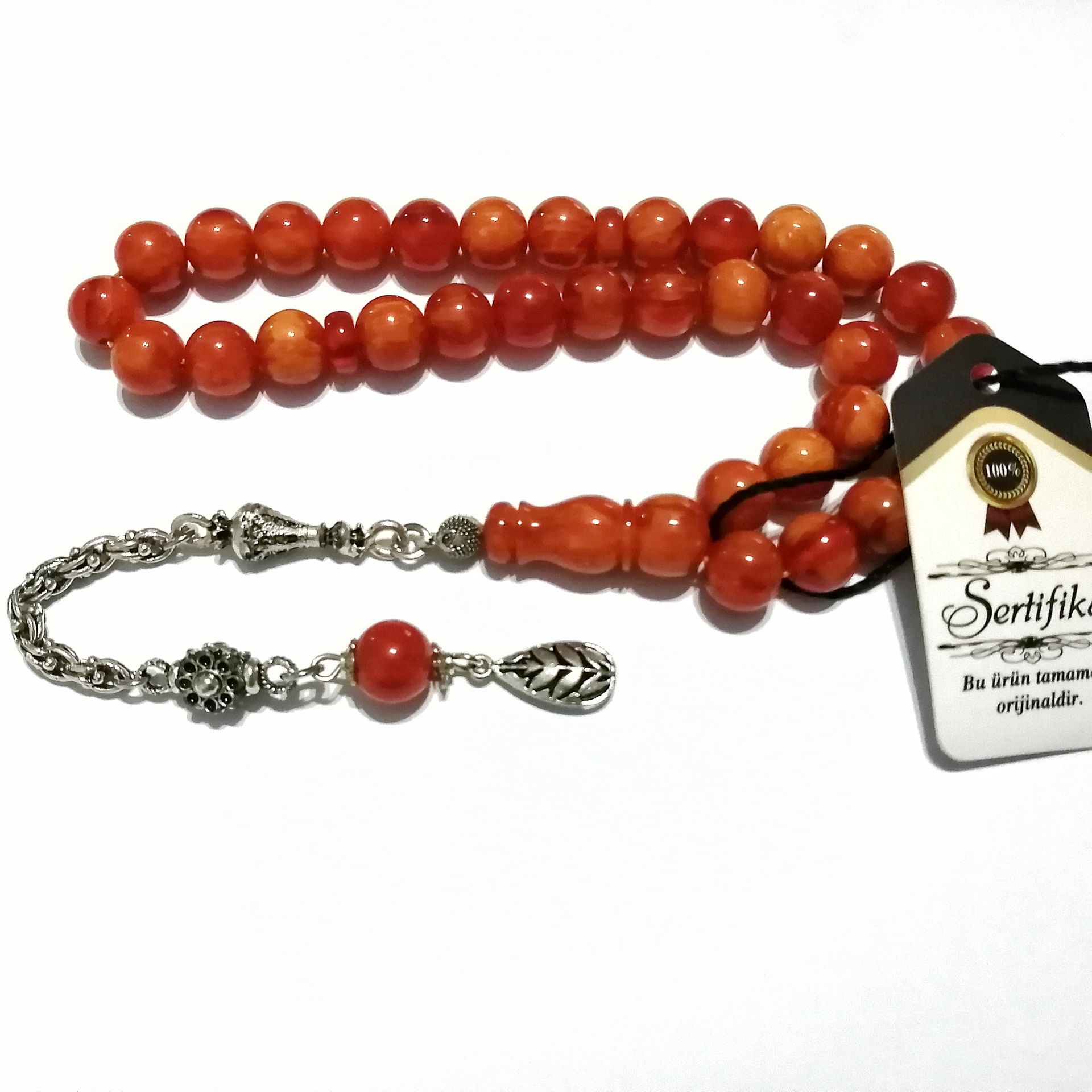 Gümüş Kaplama Alpaka Püsküllü Küre Kesim Katalin Tesbih