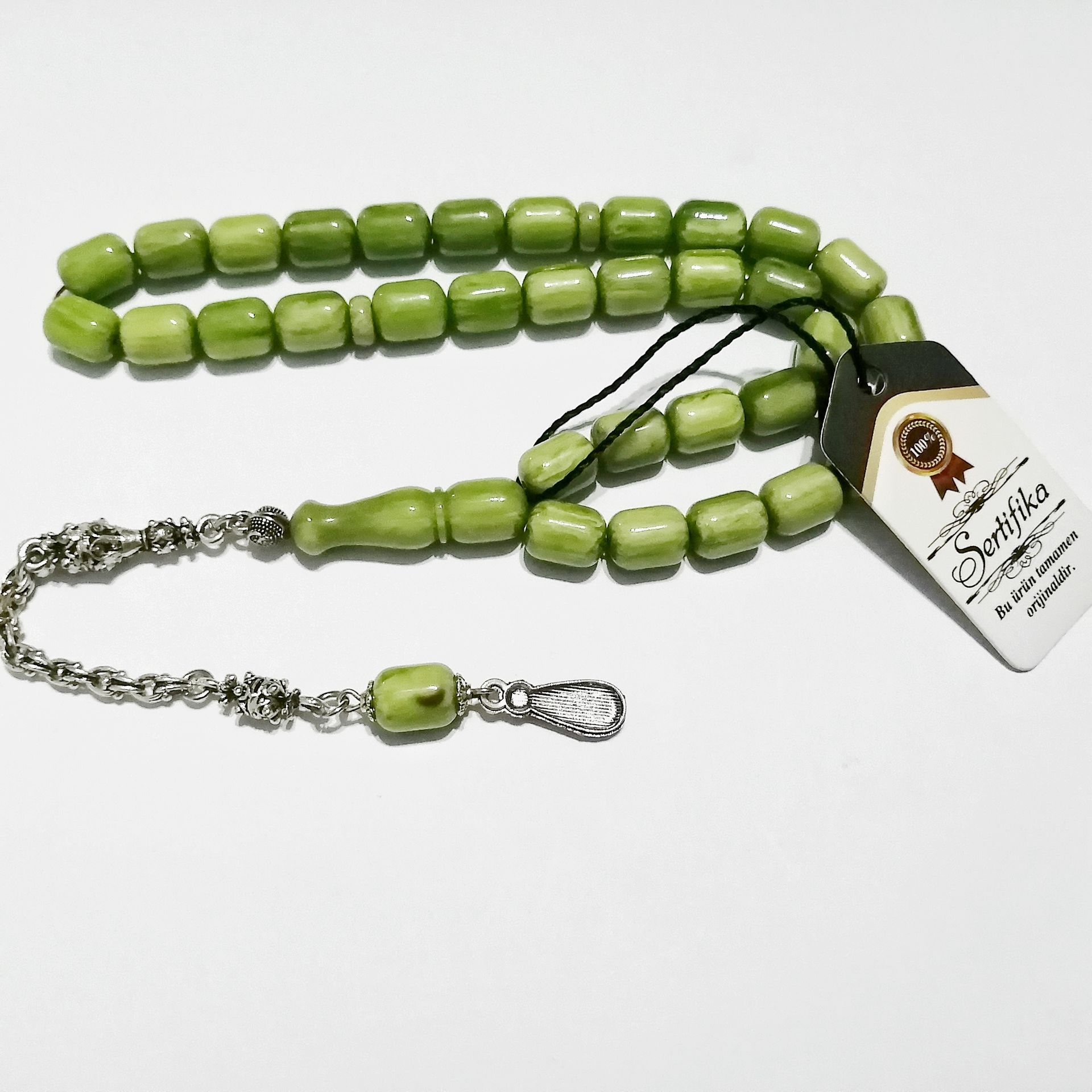 Gümüş Kaplama Alpaka Püsküllü Kapsül Kesim Katalin Tesbih