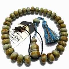 Gümüş Kaplama Alpaka Püsküllü Basık Kesim Katalin Tesbih