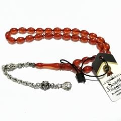 Gümüş Kaplama Alpaka Püsküllü Beyzi Kesim Sıkma Tesbih