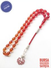 Kazaz Püsküllü Sıkma Kehribar Tesbih