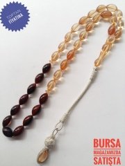 Kazaz Püsküllü Sıkma Kehribar Tesbih