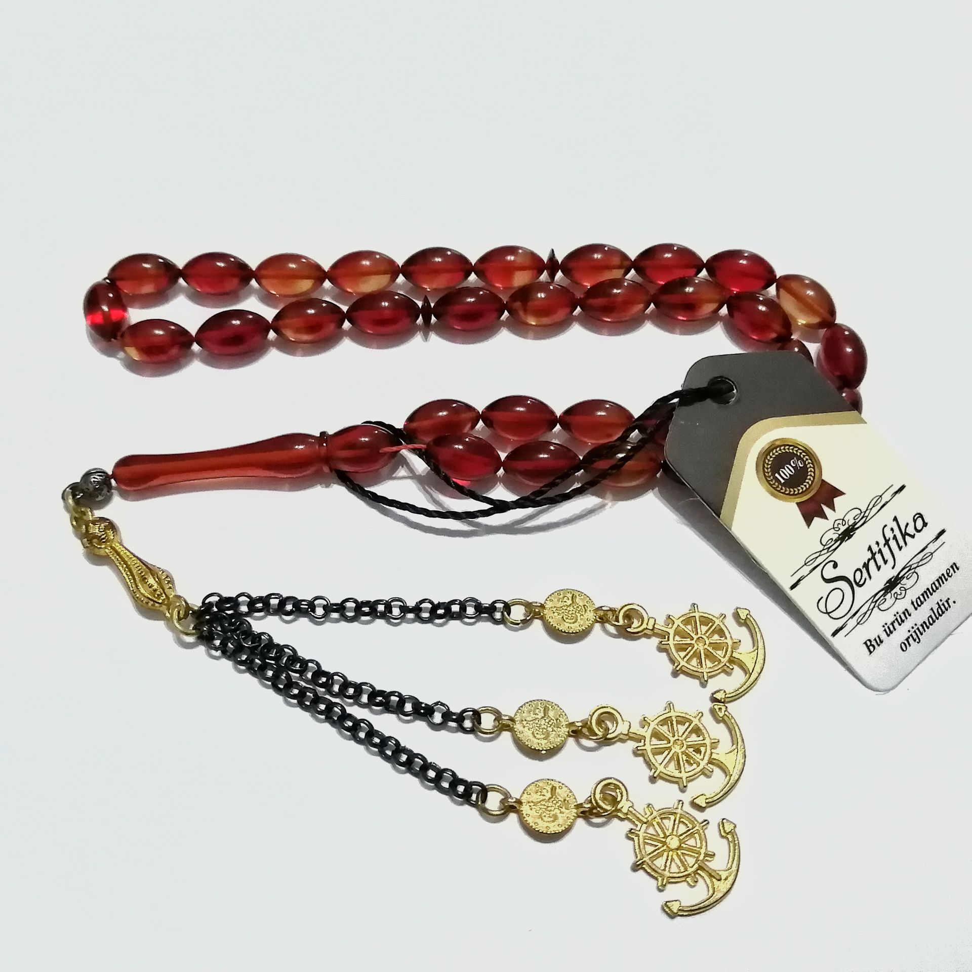 Alpaka Püsküllü Beyzi Kesim Sıkma Tesbih