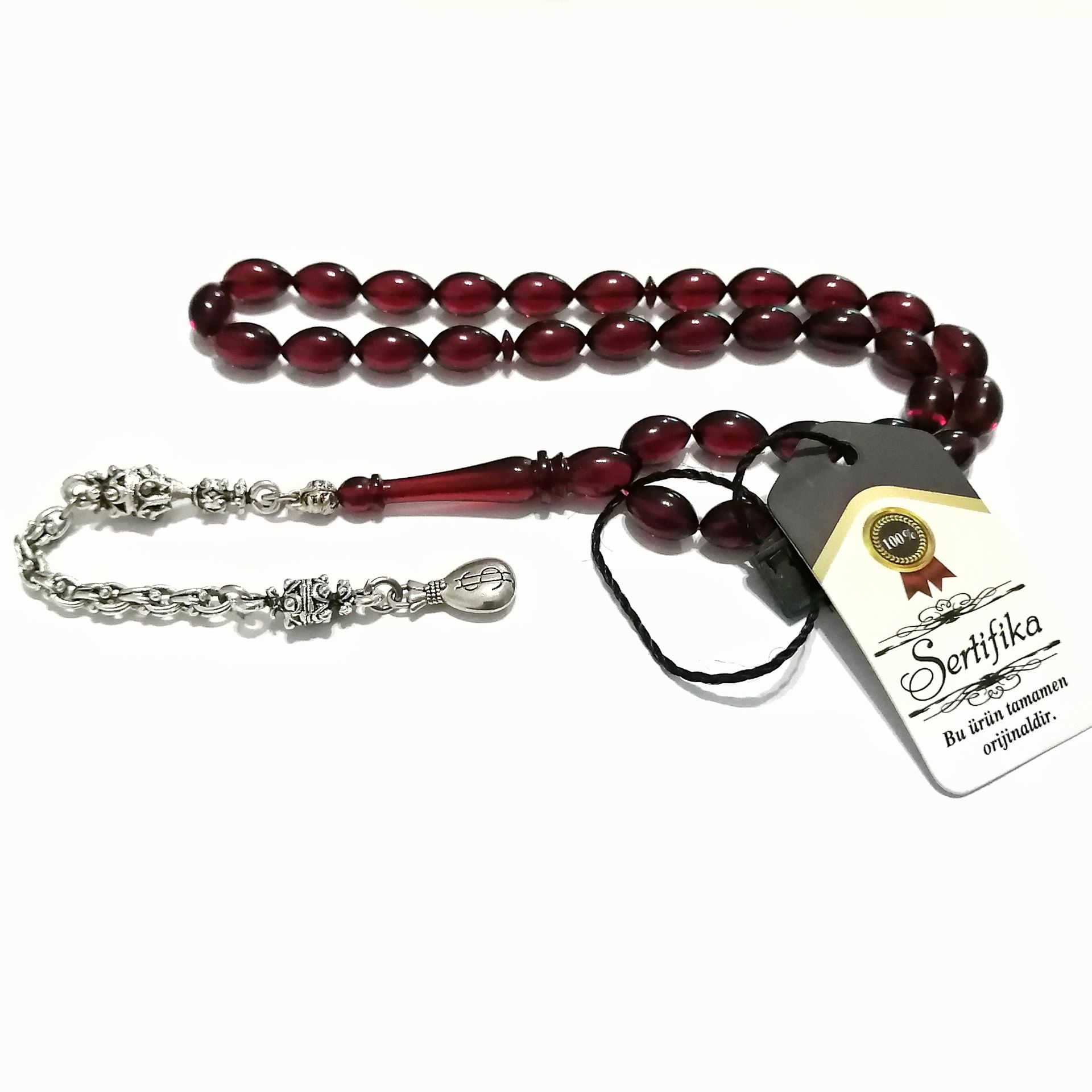 Gümüş Kaplama Alpaka Püsküllü Beyzi Kesim Ateş Tesbih