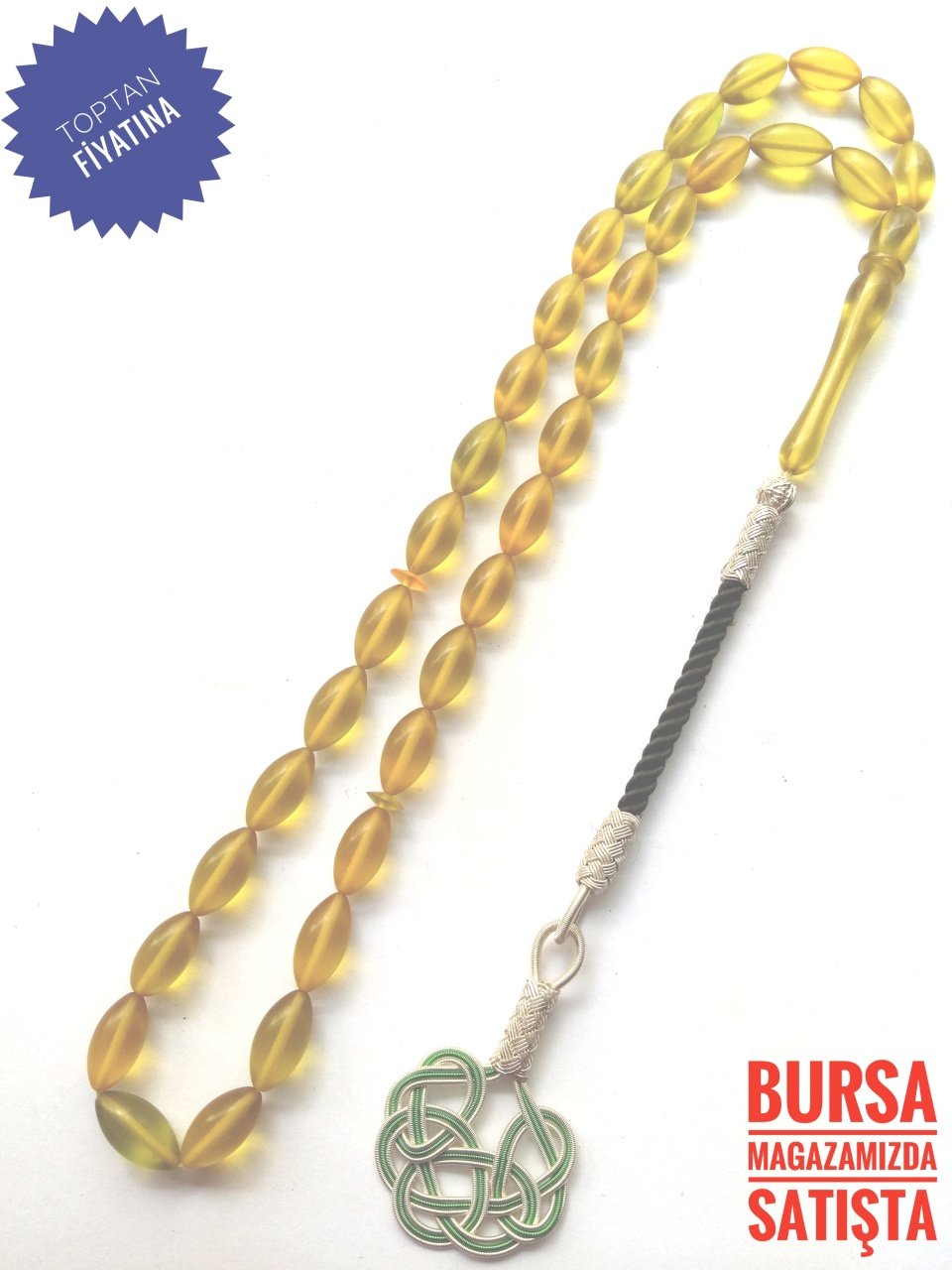 Çektikçe Parlayacak Kazaz Püsküllü Sıkma Kehribar Tesbih