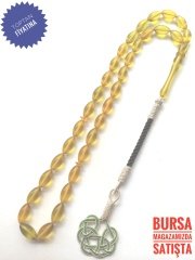 Çektikçe Parlayacak Kazaz Püsküllü Sıkma Kehribar Tesbih