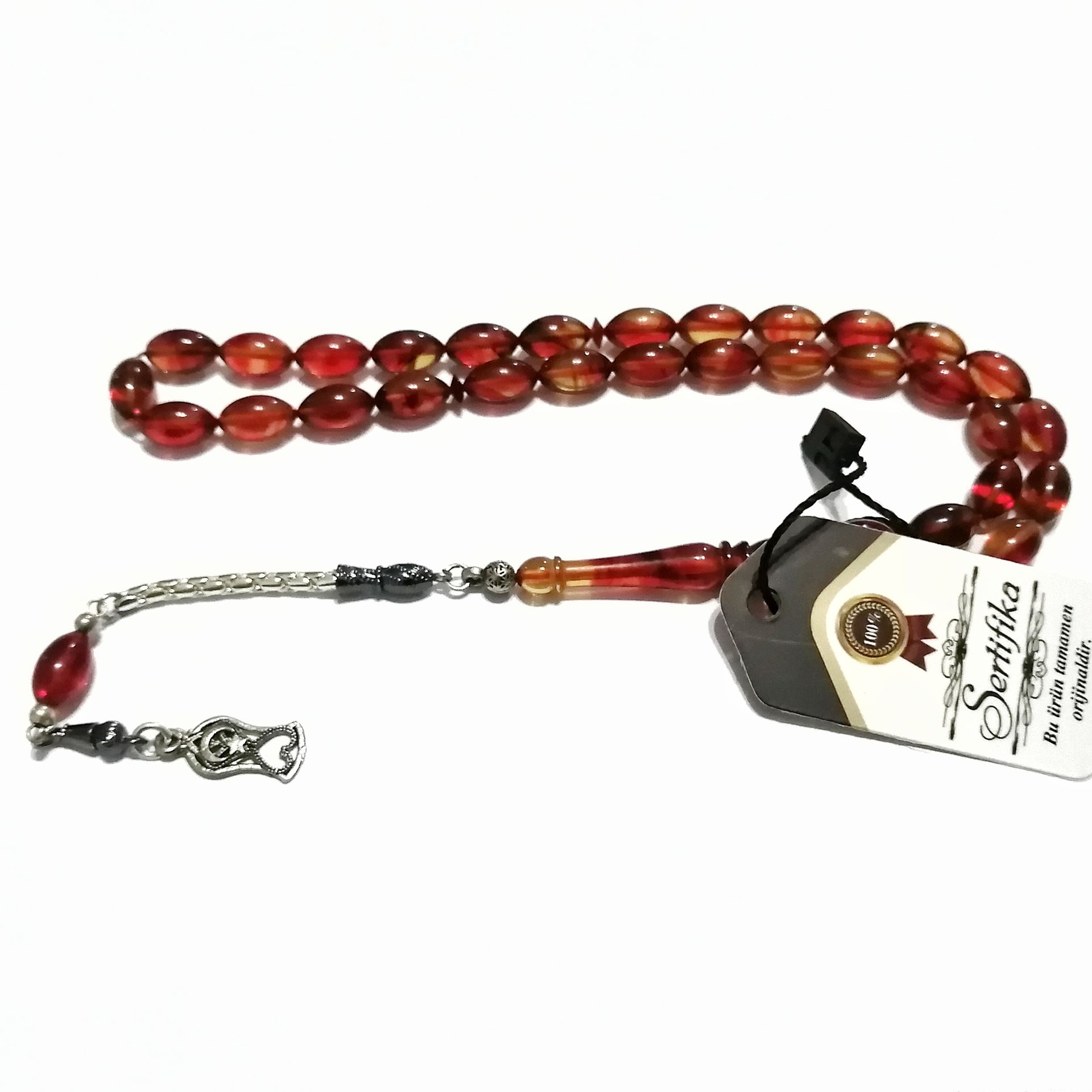 Gümüş Kaplama Alpaka Püsküllü Beyzi Kesim Sıkma Tesbih