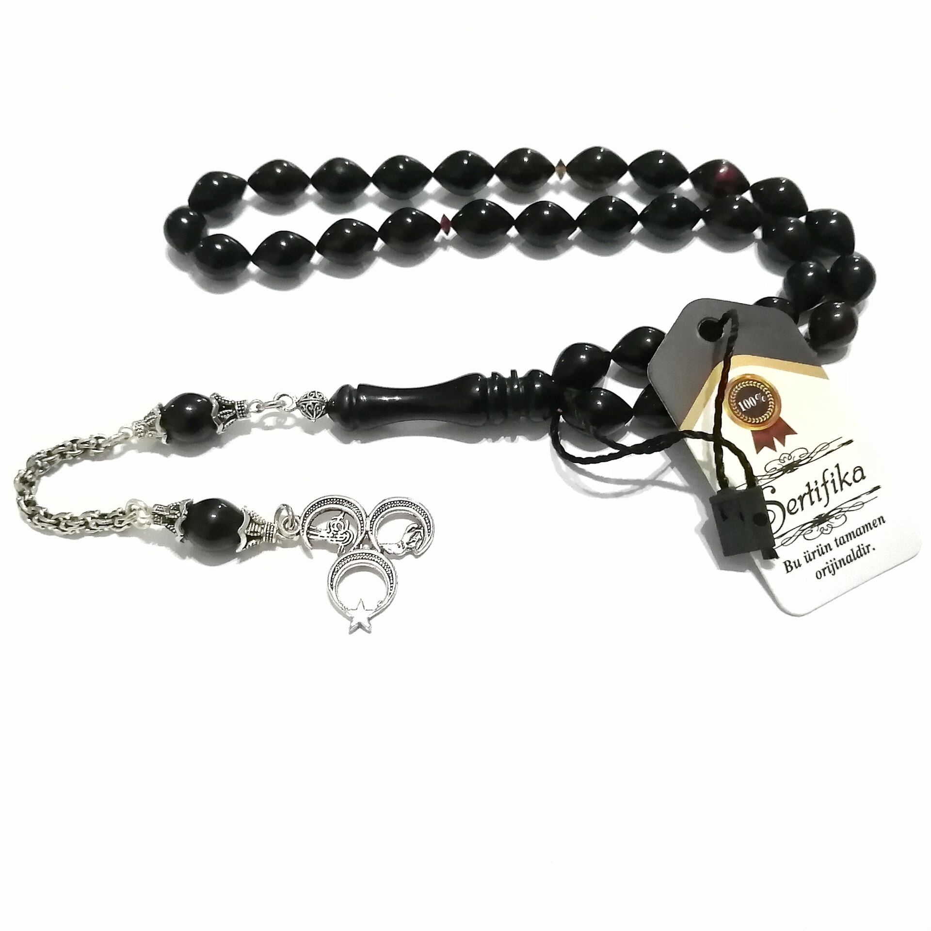 Gümüş Kaplama Alpaka Püsküllü Beyzi Kesim Sıkma Tesbih