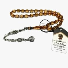 Gümüş Kaplama Alpaka Püsküllü Beyzi Kesim Sıkma Tesbih