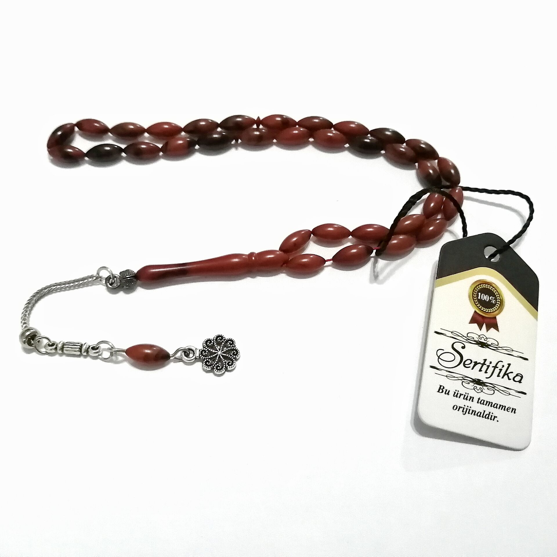 Alpaka Püsküllü Arpa Kesim Sıkma Tesbih