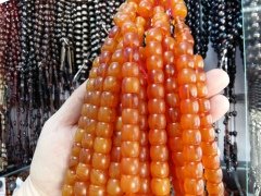 Fıçı Kesim Eskitme Sıkma Kehribar Tesbih