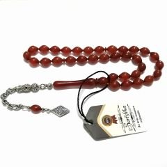 Gümüş Kaplama Alpaka Püsküllü Tombul Beyzi Kesim Sıkma Tesbih