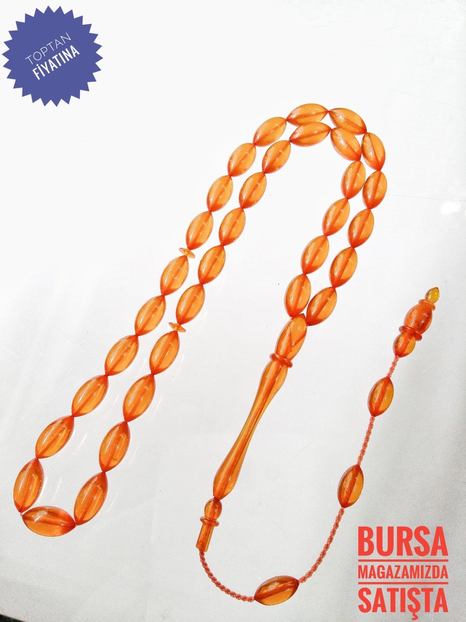 Usta Yapımı Koleksiyonluk Beyzi Kesim Sıkma Kehribar Tesbih