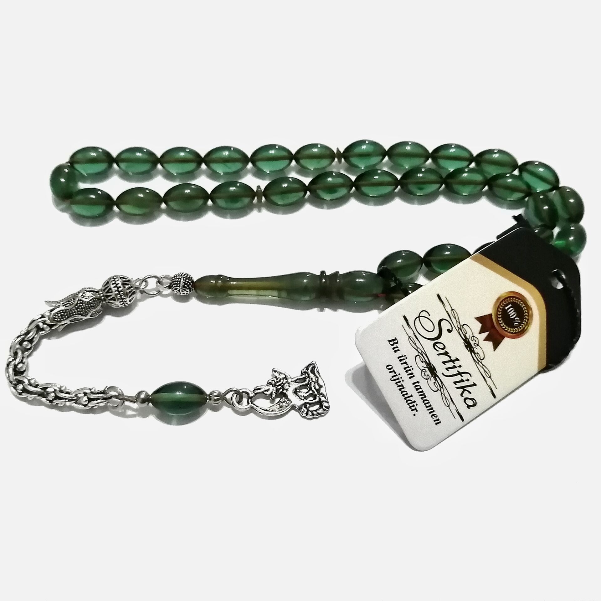 Gümüş Kaplama Alpaka Püsküllü Beyzi Kesim Ateş Tesbih