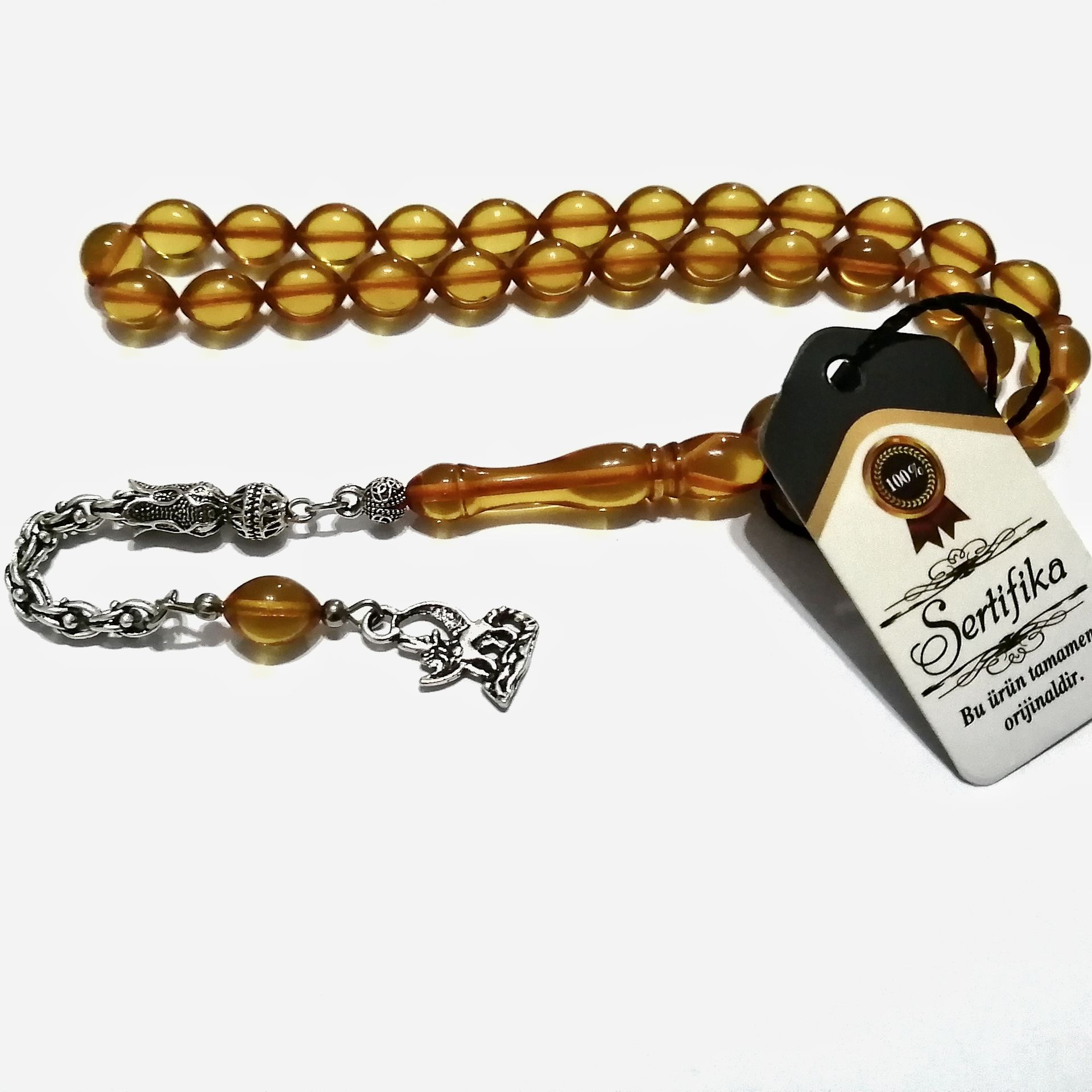 Gümüş Kaplama Alpaka Püsküllü Beyzi Kesim Ateş Tesbih