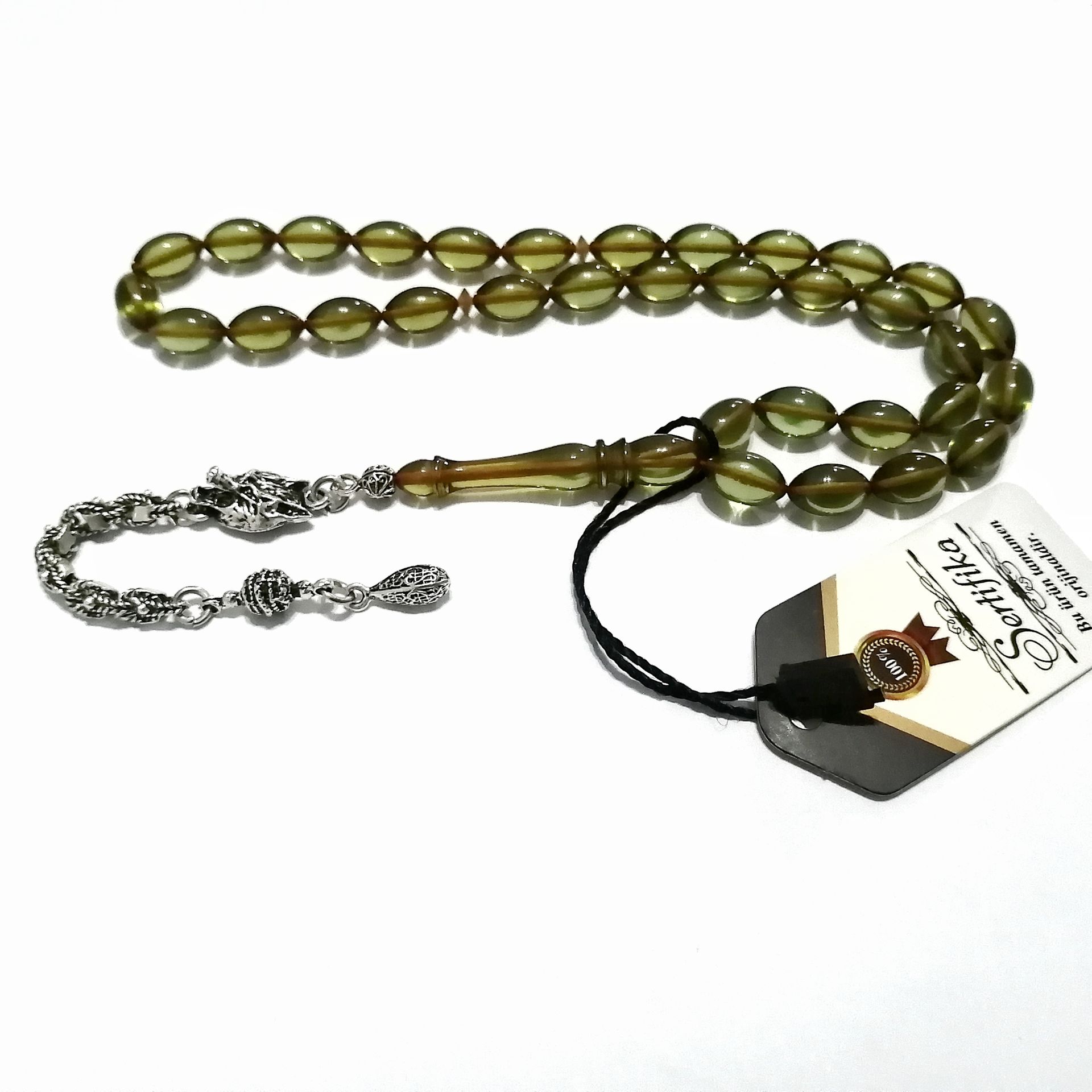 Gümüş Kaplama Alpaka Püsküllü Beyzi Kesim Ateş Tesbih