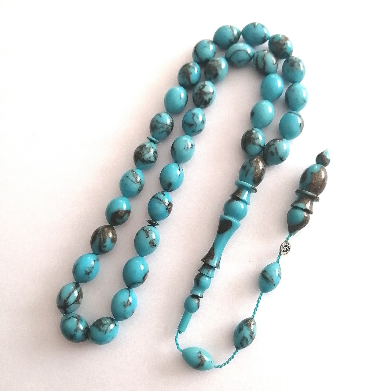 Sistem Püsküllü İmamesi Özel İşçilikli Tombul Beyzi Kesim Arizona Firuze Tesbih