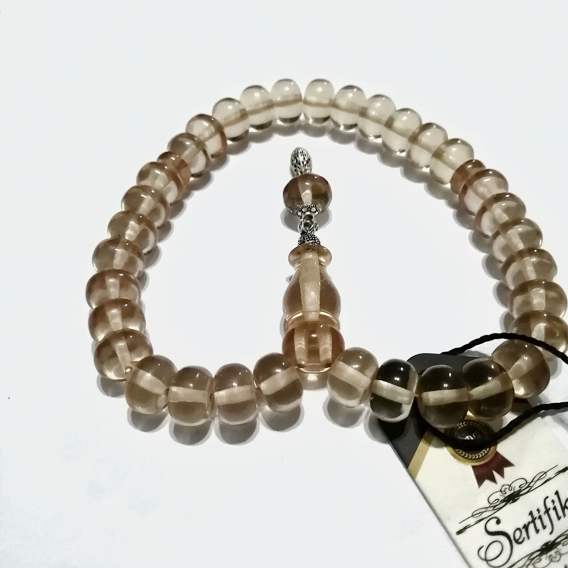 Alpaka Püsküllü Basık (Tekerlek) Kesim Bilekboy Katalin Tesbih