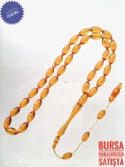 Usta Yapımı Koleksiyonluk Beyzi Kesim Sıkma Kehribar Tesbih