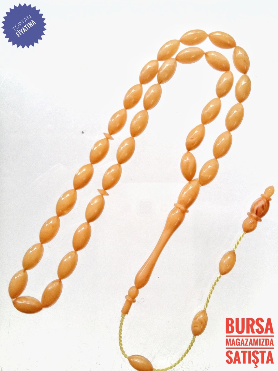 Usta Yapımı Koleksiyonluk Beyzi Kesim Yoğun Hareli Sıkma Kehribar Tesbih