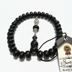 Alpaka Püsküllü Basık (Tekerlek) Kesim Bilekboy İç Rengi Mavi Katalin Tesbih