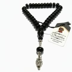 Alpaka Püsküllü Basık (Tekerlek) Kesim Bilekboy İç Rengi Mavi Katalin Tesbih