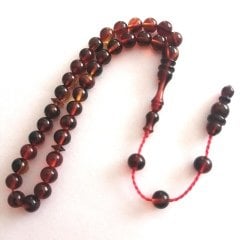 Sistem Püsküllü Minik Boy Küre Kesim Yeni Döküm Malzeme Sıkma Kehribar Tesbih