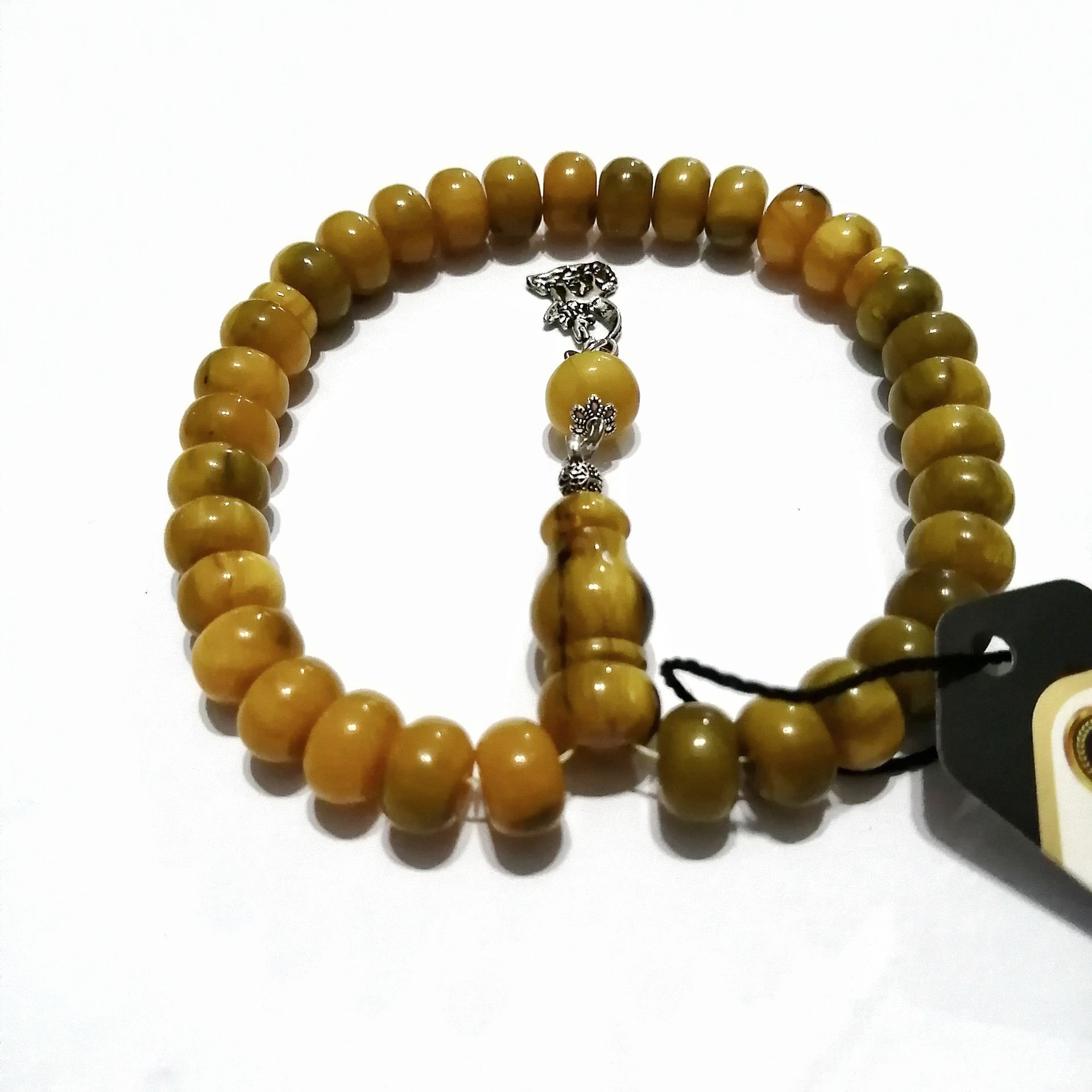 Alpaka Püsküllü Basık (Tekerlek) Kesim Bilekboy Katalin Tesbih