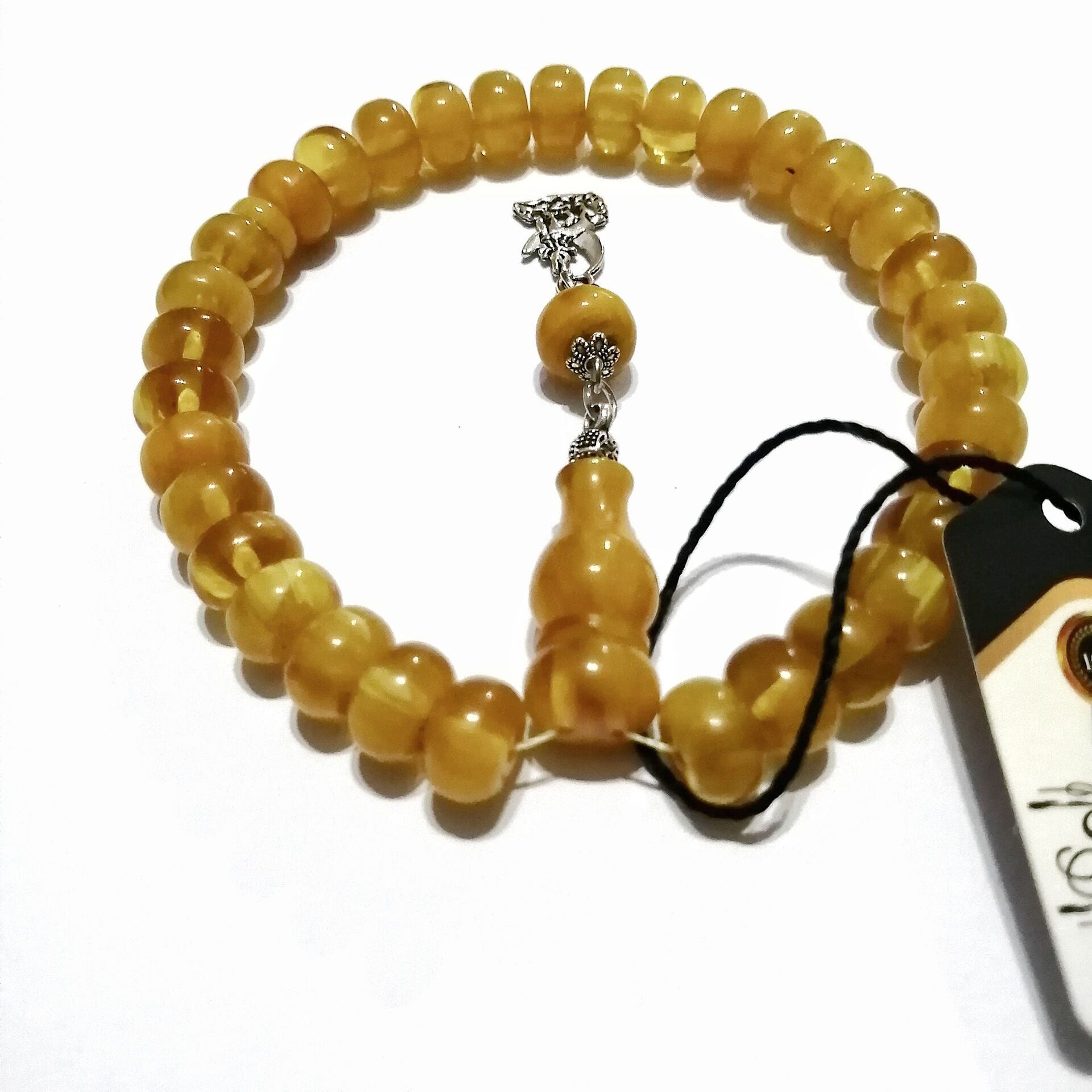 Alpaka Püsküllü Basık (Tekerlek) Kesim Bilekboy Katalin Tesbih