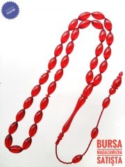 Usta Yapımı Koleksiyonluk Beyzi Kesim Ateş Kehribar Tesbih