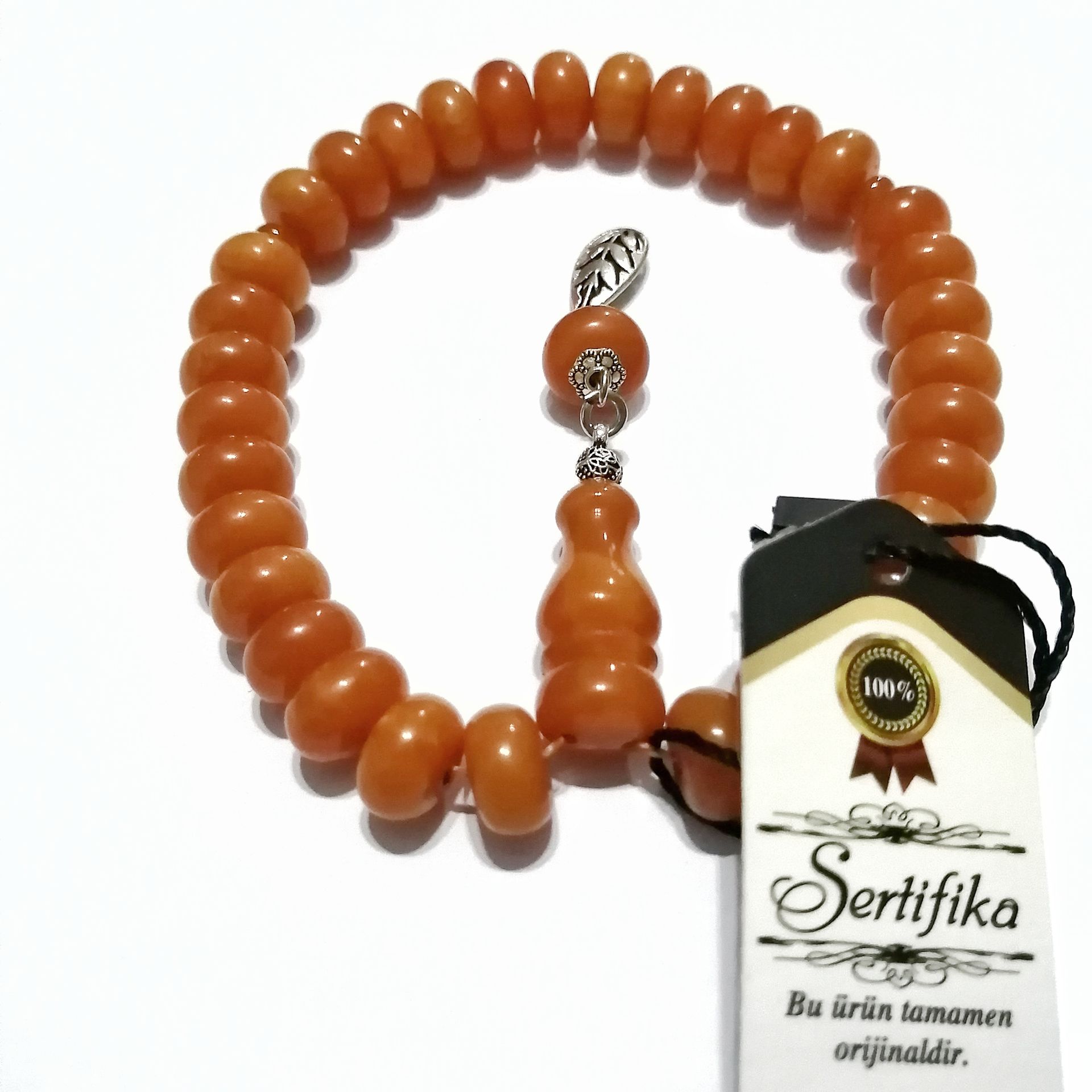 Alpaka Püsküllü Basık (Tekerlek) Kesim Bilekboy Katalin Tesbih