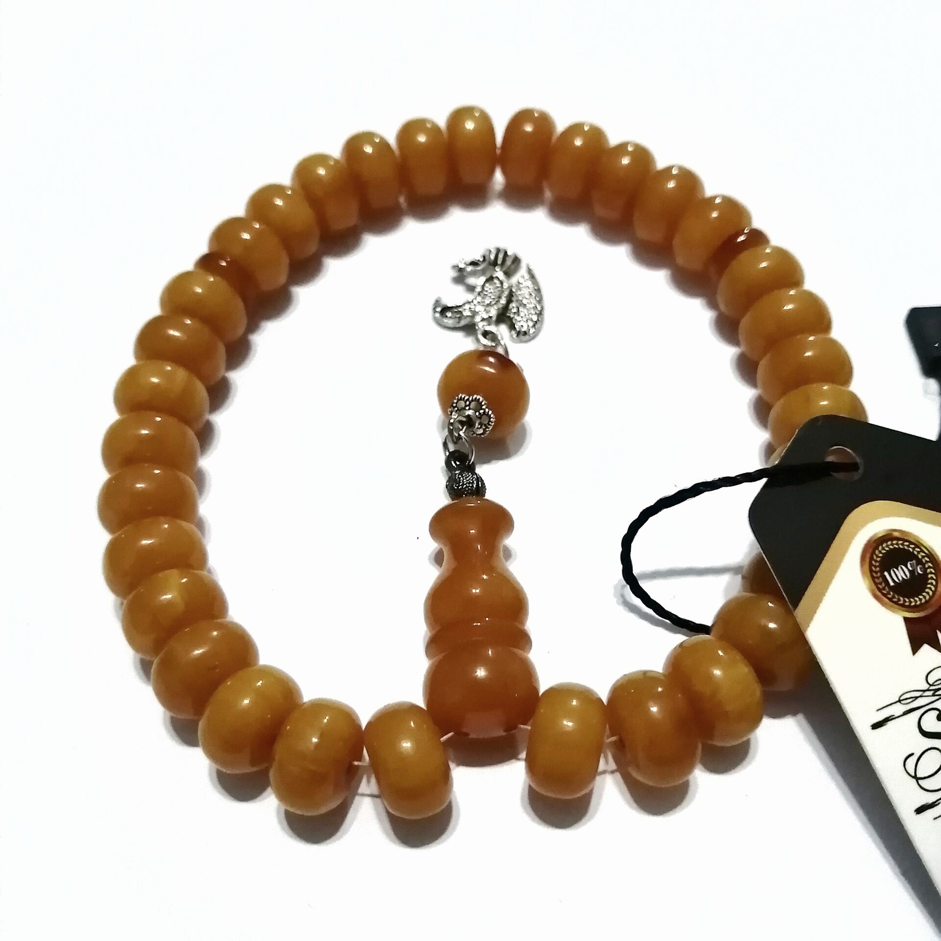 Alpaka Püsküllü Basık (Tekerlek) Kesim Bilekboy Katalin Tesbih